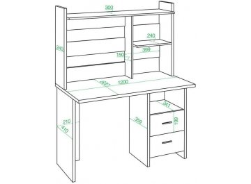 Письменный стол Беланта-Прям120Р+НКЛ-120 В