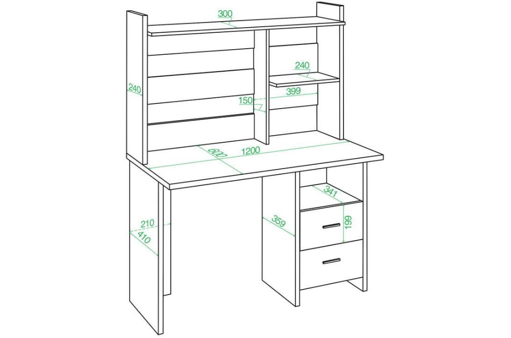 Письменный стол Беланта-Прям120Р+НКЛ-120 ВК венге / карамель