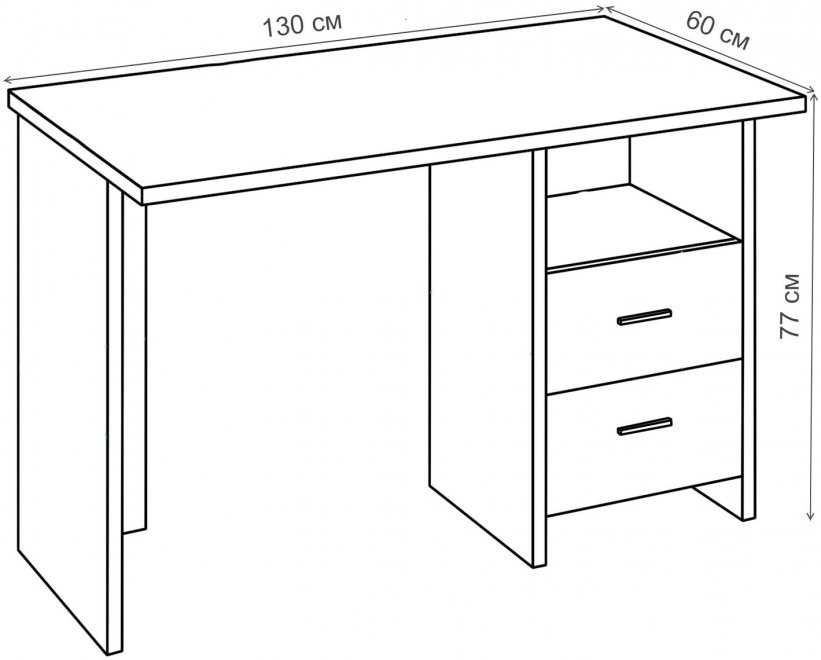 Письменный стол Беланта-Прям130Р БЕН белый / нельсон