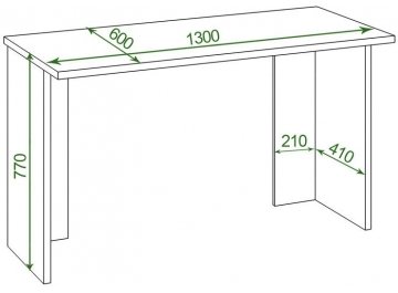 Письменный стол Беланта-Прям130Р(без тумбы) К