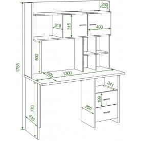 Письменный стол СКЛ-Прям130Р+НКЛХ-130 В