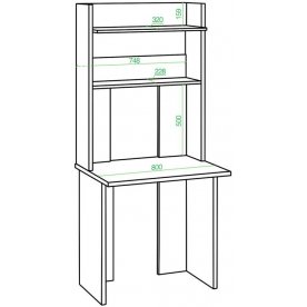 Письменный стол СКЛ-Прям80+НКЛХ 80 ШК