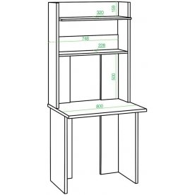 Письменный стол СКЛ-Прям80+НКЛХ 80 В
