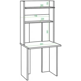 Письменный стол Беланта-Прям80Р+НКЛХ 80 Н