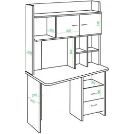 Письменный стол СКЛ-Трап120+НКЛХ -120 БЕН ПРАВ