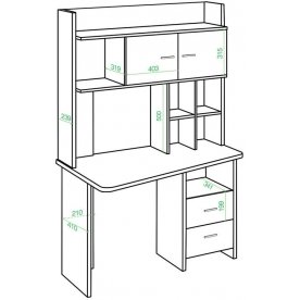 Письменный стол СКЛ-Трап120+НКЛХ-120 К ПРАВ