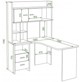 Письменный стол СКЛ-Угл130+НКЛХ -120 БЕН ЛЕВ