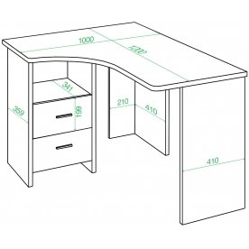 Письменный стол СКЛ-Угл 120 Н ЛЕВ