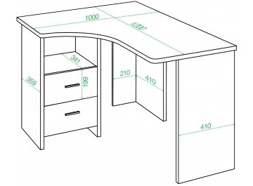 Письменный стол Беланта-Угл 120 В ПРАВ