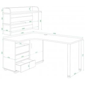 Письменный стол СР-145М Н-ЛЕВ левый
