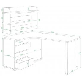 Письменный стол СР-145М ВБЕВ-ЛЕВ левый