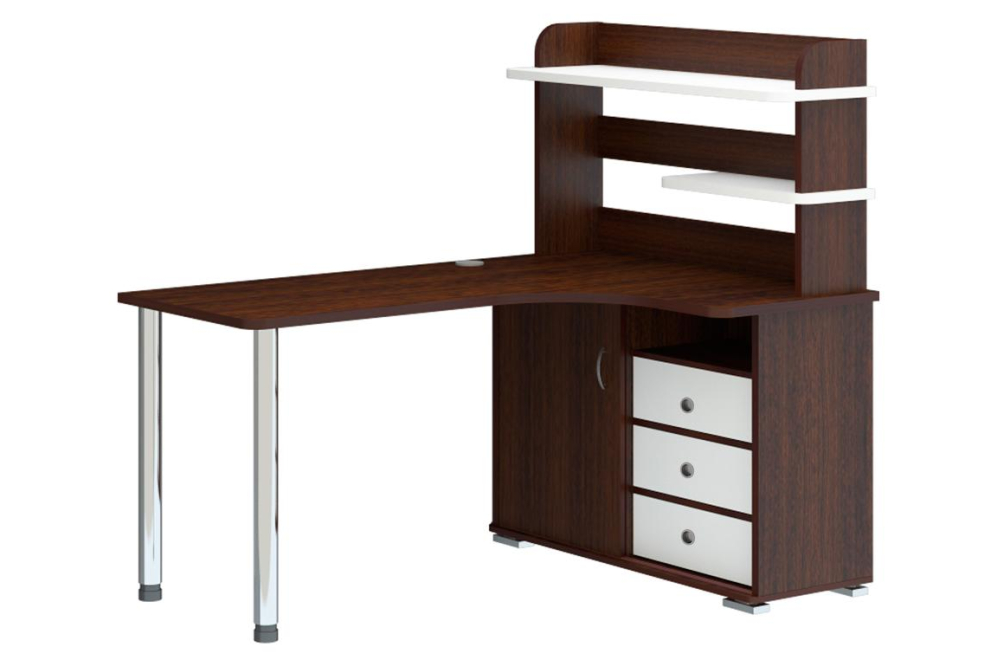 Письменный стол Жаспера-165М ВБЕВ правый венге / белый / венге