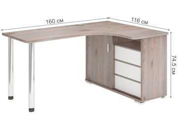 Письменный стол Жаспера-165СМ НБЕН правый