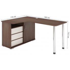 Письменный стол СР-165СМ ШКШ-ЛЕВ левый