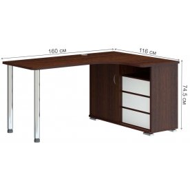 Письменный стол Жаспера-165СМ ВБЕВ правый