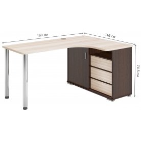 Письменный стол Жаспера-165СМ ВКК правый