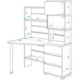 Письменный стол СР-322 ВК-ЛЕВ