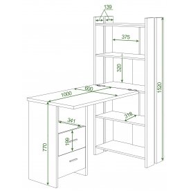 Письменный стол СТЛ-ОВ+С100Прям БЕ