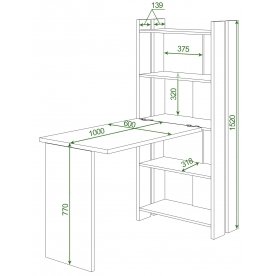 Письменный стол СТЛ-ОВ+С100Прям без тумбы БЕ