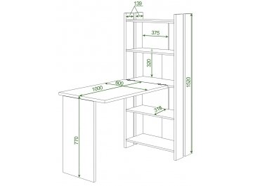 Письменный стол СТЛ-ОВ+С100Прям без тумбы БЕН