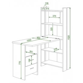 Письменный стол СТЛ-ОВ+С100РПрям НБЕ