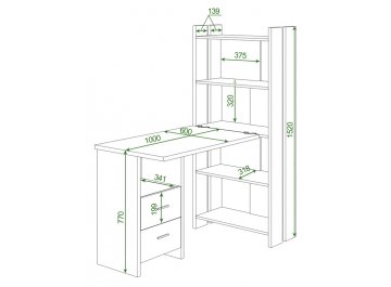 Письменный стол СТЛ-ОВ+С100РПрям В