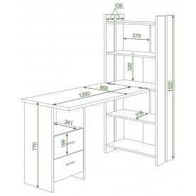 Письменный стол СТЛ-ОВ+С120Прям БЕН