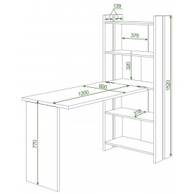 Письменный стол СТЛ-ОВ+С120Прям без тумбы ВК