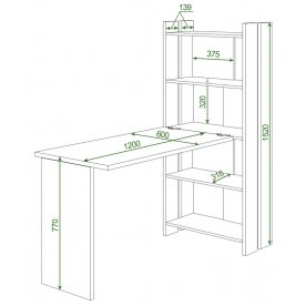 Письменный стол СТЛ-ОВ+С120РПрям без тумбы БЕ