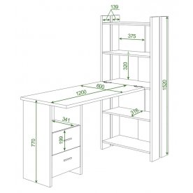 Письменный стол СТЛ-ОВ+С120РПрям ШК