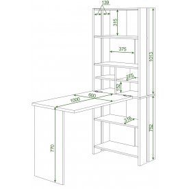 Письменный стол СТЛ-ОВХ +С100Прям без тумбы В