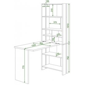 Письменный стол СТЛ-ОВХ +С100РПрям без тумбы НБЕ
