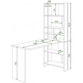 Письменный стол СТЛ-ОВХ +С120Прям без тумбы ШК