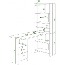 Письменный стол СТЛ-ОВХ +С120Прям ШК
