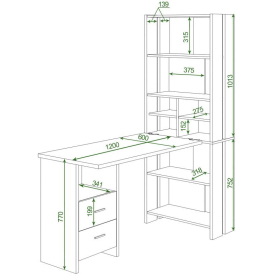Письменный стол СТЛ-ОВХ +С120РПрям БЕ