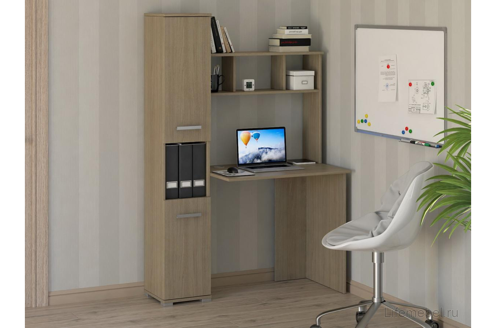 Письменный стол Вента-5 левый ясень светлый