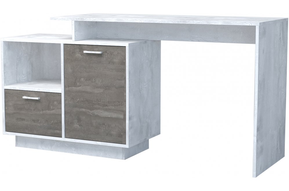 Письменный стол Эго Ст-2 на подиуме бетон светлый / камень темный