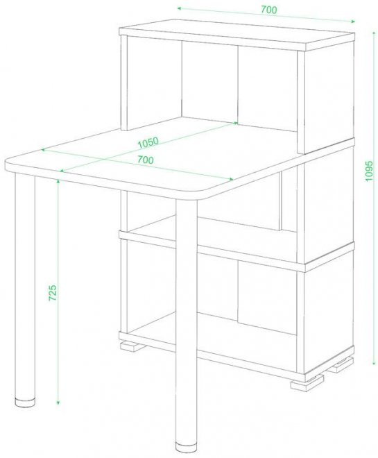 Письменный стол Эланта-10М/3 БЕ белый