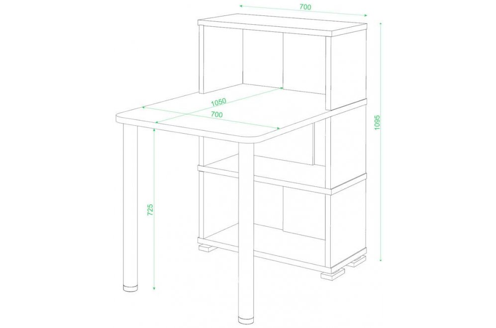 Письменный стол Эланта-10М/3 БЕ белый