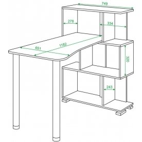 Письменный стол СЛ-5-3СТ-2 НБЕН