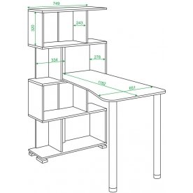 Письменный стол СЛ-5-4СТ-2+БД+БЯ БЕ