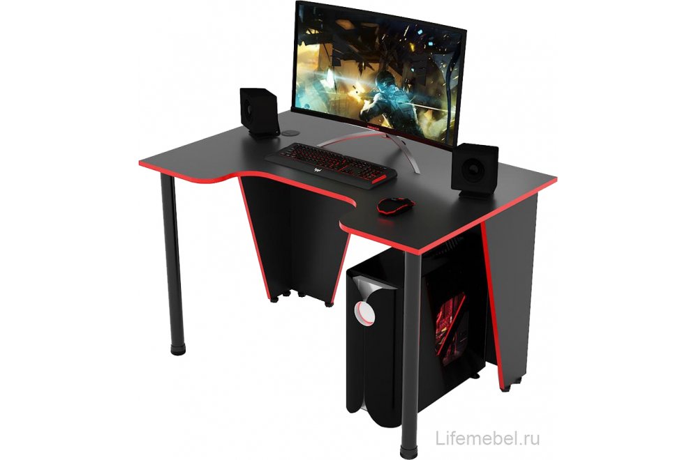 Письменный стол Strike-1 черно-красный