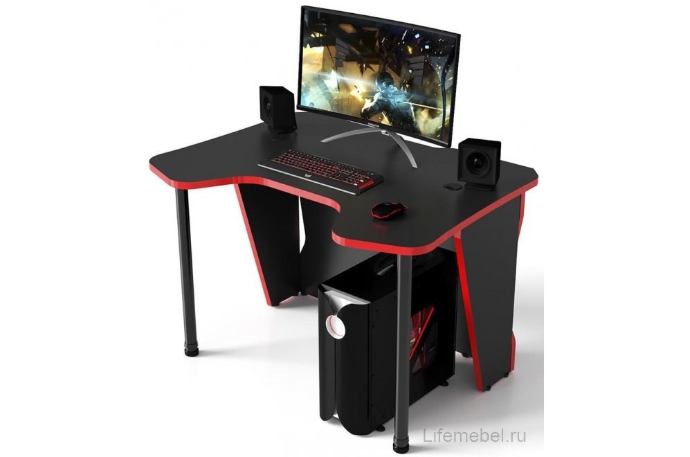 Письменный стол Strike-2 черно-красный / black-red
