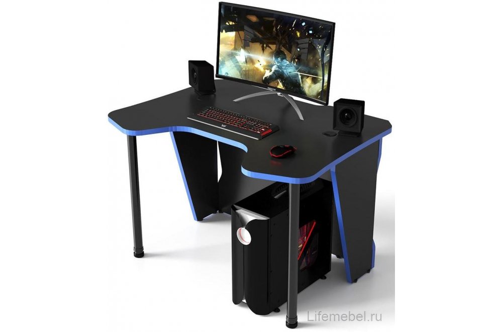 Письменный стол Strike-2 черно-синий / black-blue