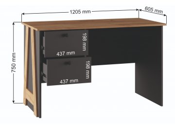 Компьютерный стол Теодора графит / крафт золотой