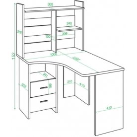 Компьютерный стол с надстройкой 100х120