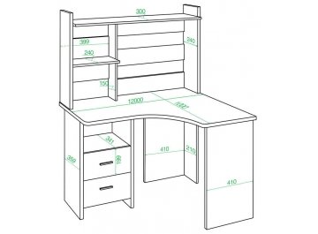 Компьютерный стол с надстройкой 120х100