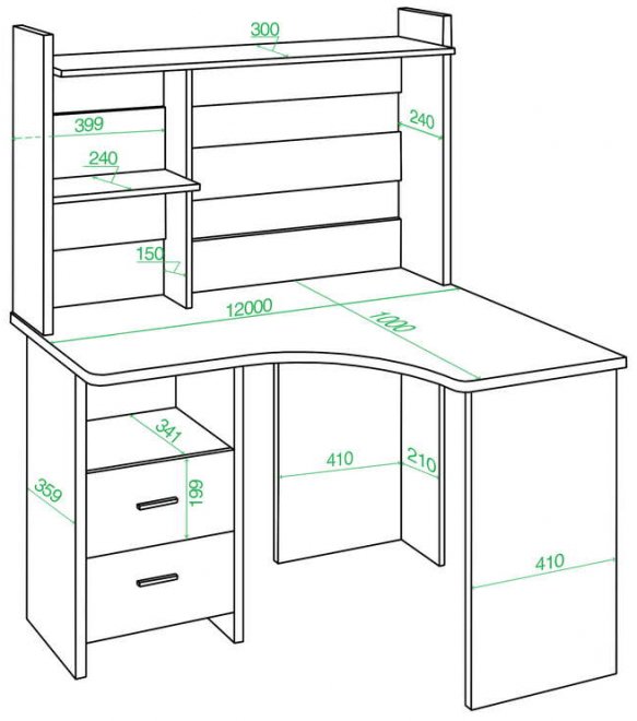 Стол компьютерный Орина см угловой карамель / венге правый