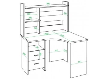 Компьютерный стол с надстройкой 120х100
