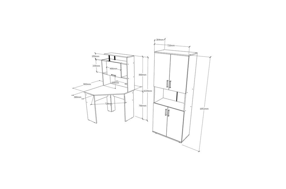 Стол компьютерный Джаз-22 ясень шимо